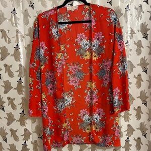 🔥🔥Bundle Only!!/Floral Red Kimono Cardigan🔥🔥